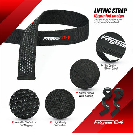 FG24 Lifting Straps Stealth Black