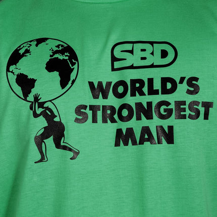 SBD World's Strongest Man T-Shirt 2023 grün Logo Brust